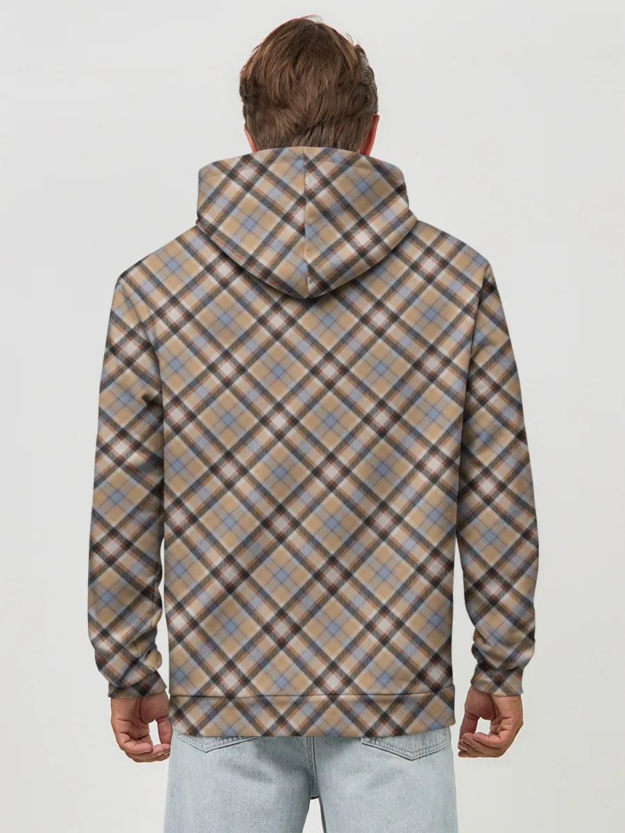 Худи мужской база хлопок / Клеточный узор