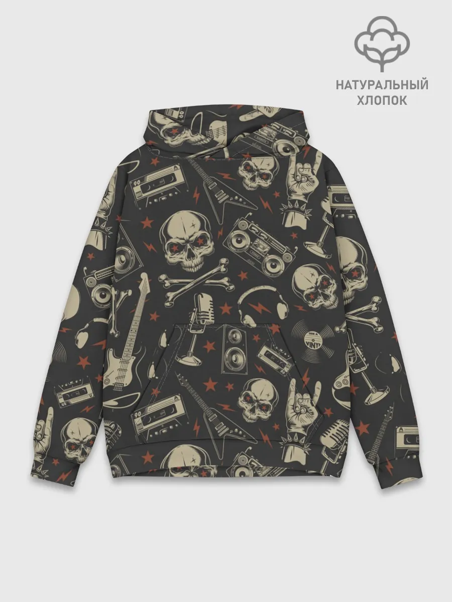Худи мужской база хлопок / Рок-музыка