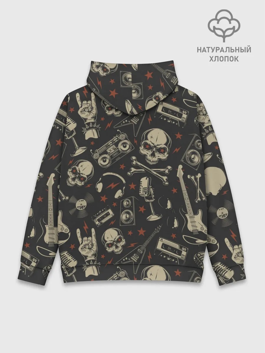 Худи мужской база хлопок / Рок-музыка