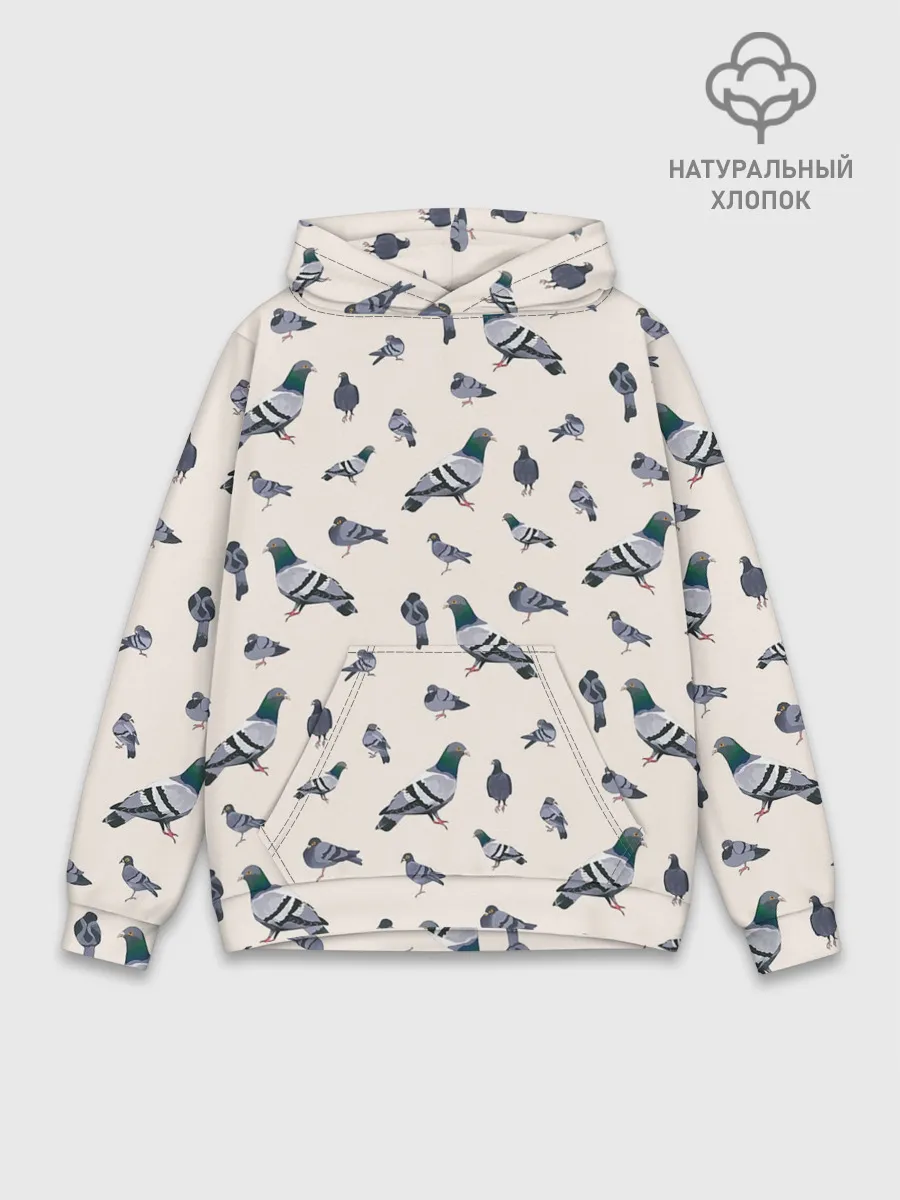 Худи мужской база хлопок / Голуби