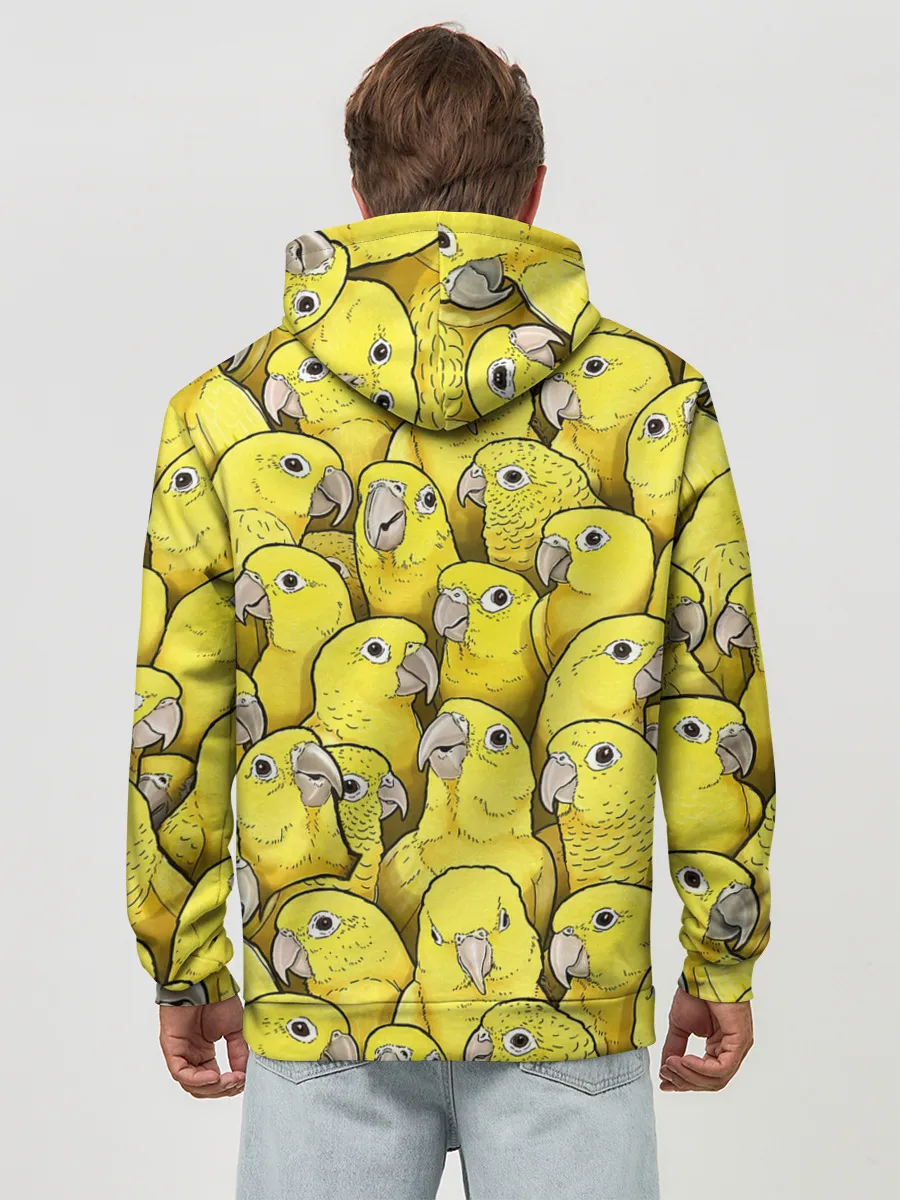 Худи мужской база хлопок / Попугаи