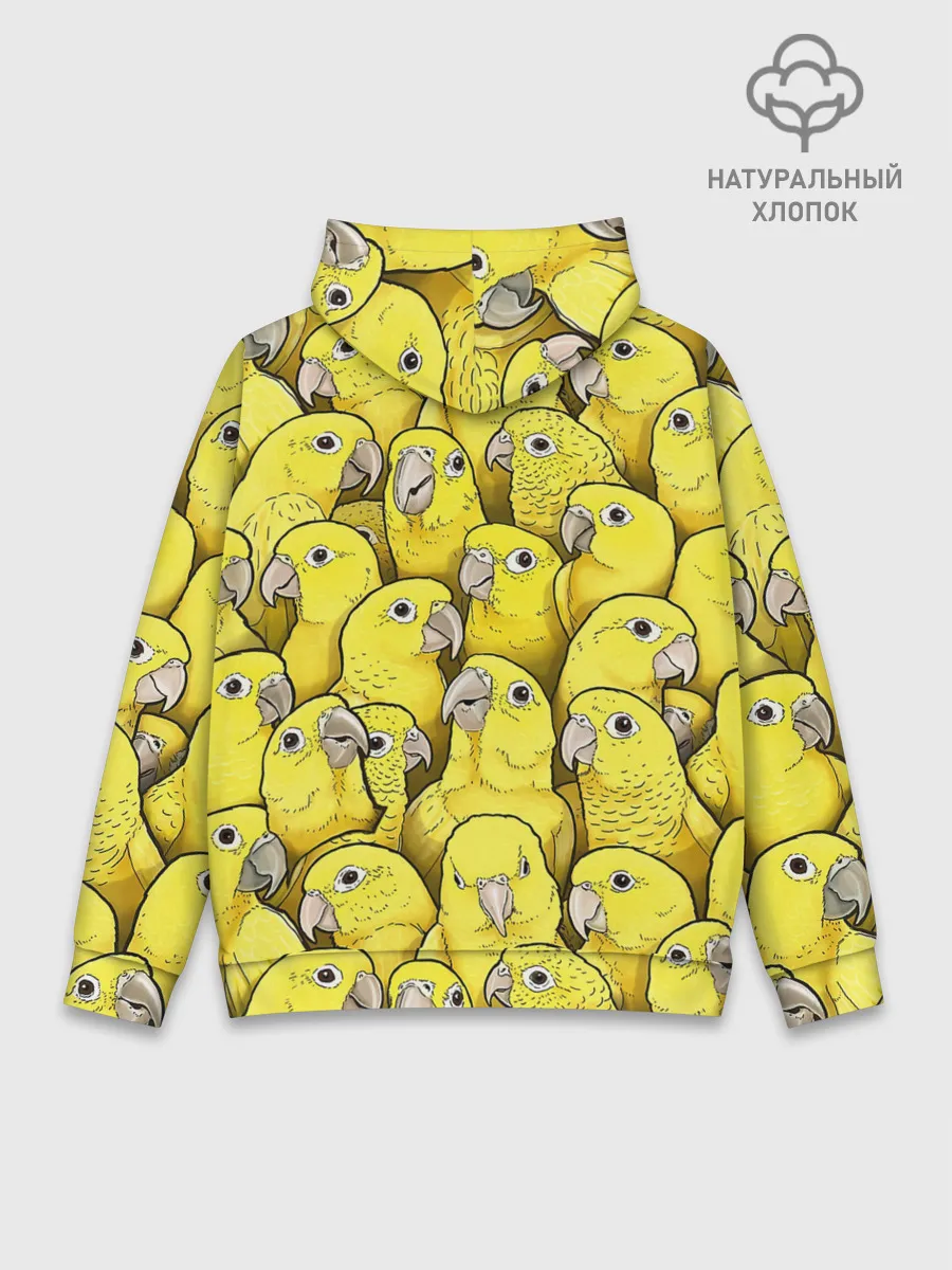 Худи мужской база хлопок / Попугаи