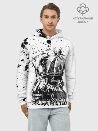 Худи мужской база хлопок / FORGIVE THAT. Tokyo Ghoul