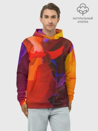 Худи мужской база хлопок / Горная абстракция