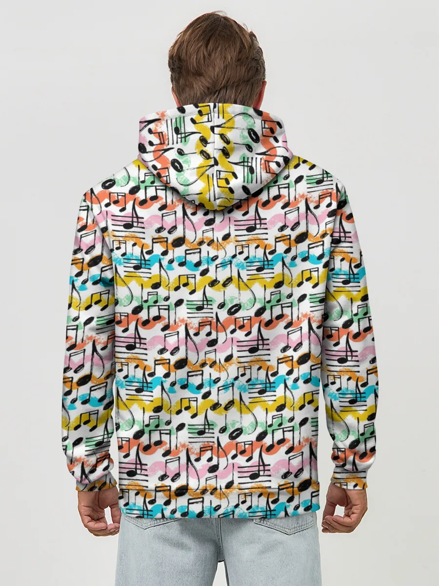 Худи мужской база хлопок / Музыкальные Ноты