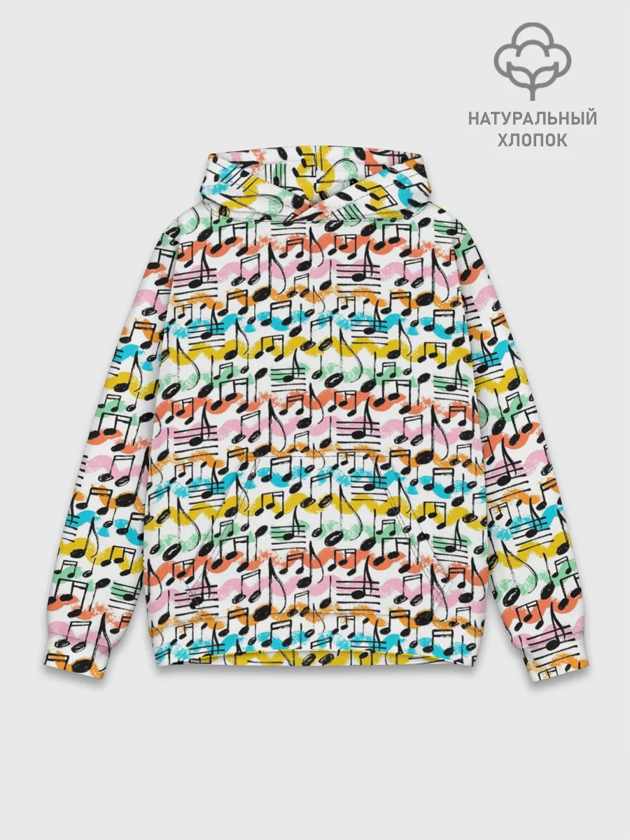 Худи мужской база хлопок / Музыкальные Ноты