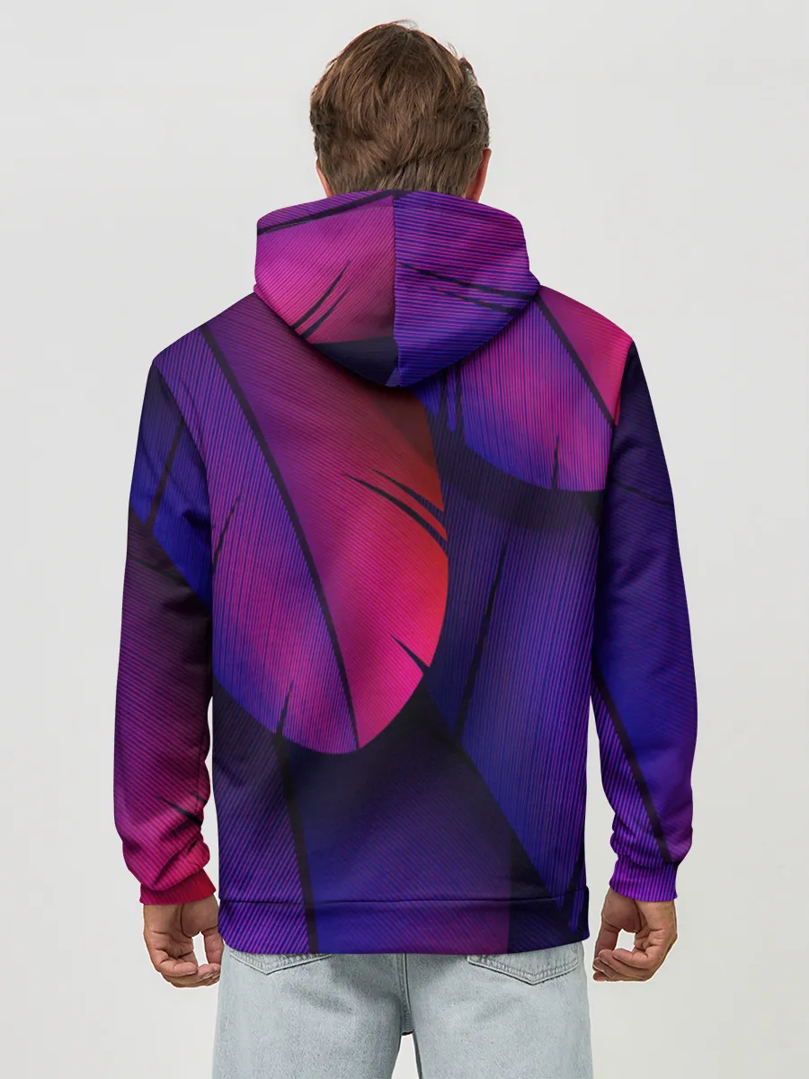 Худи мужской база хлопок / Фиолетовые Перья