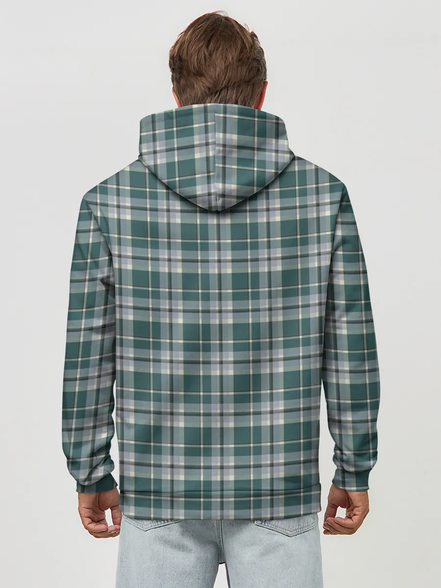 Худи мужской база хлопок / Узор в клетку