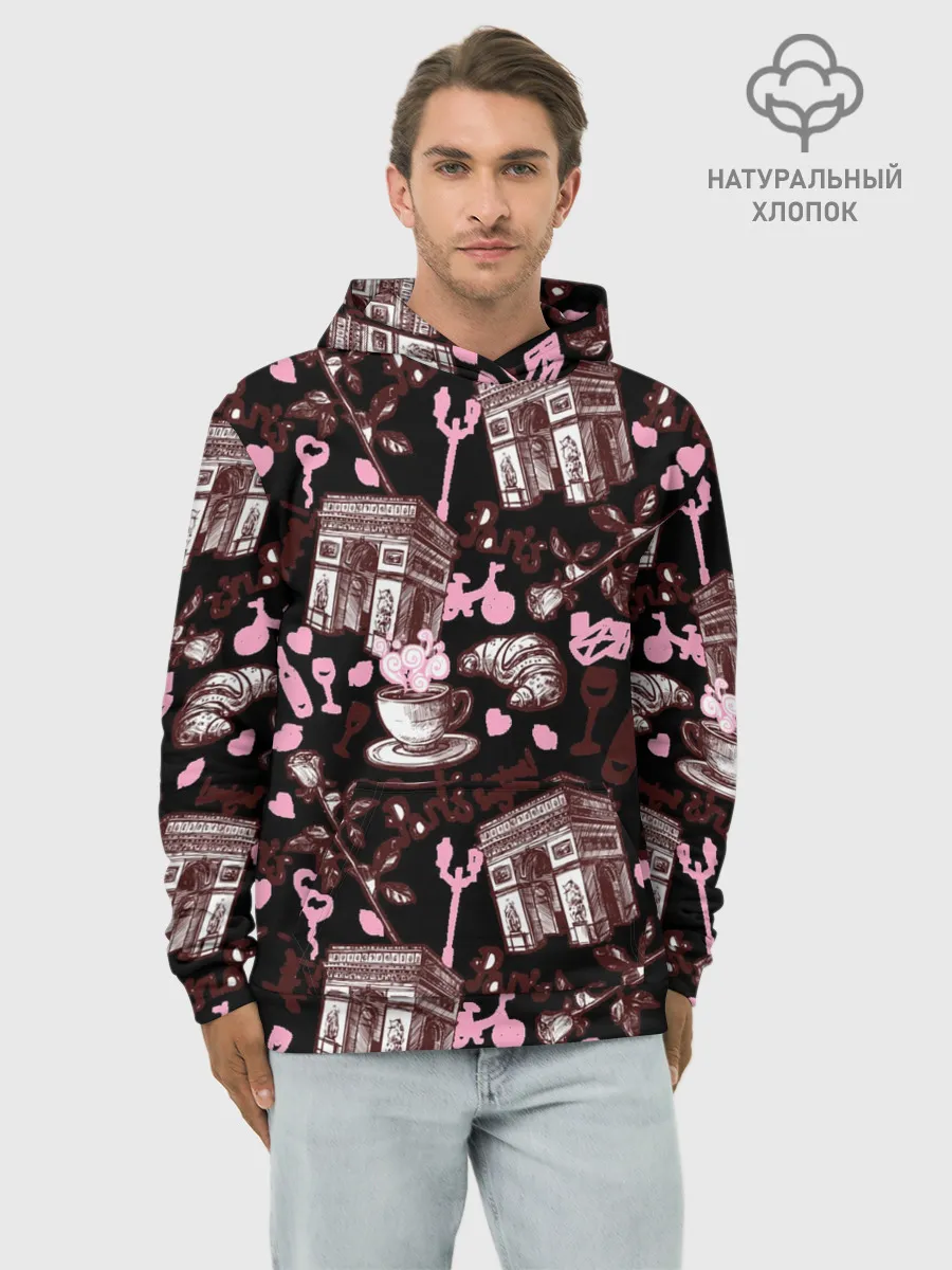 Худи мужской база хлопок / Париж / Paris