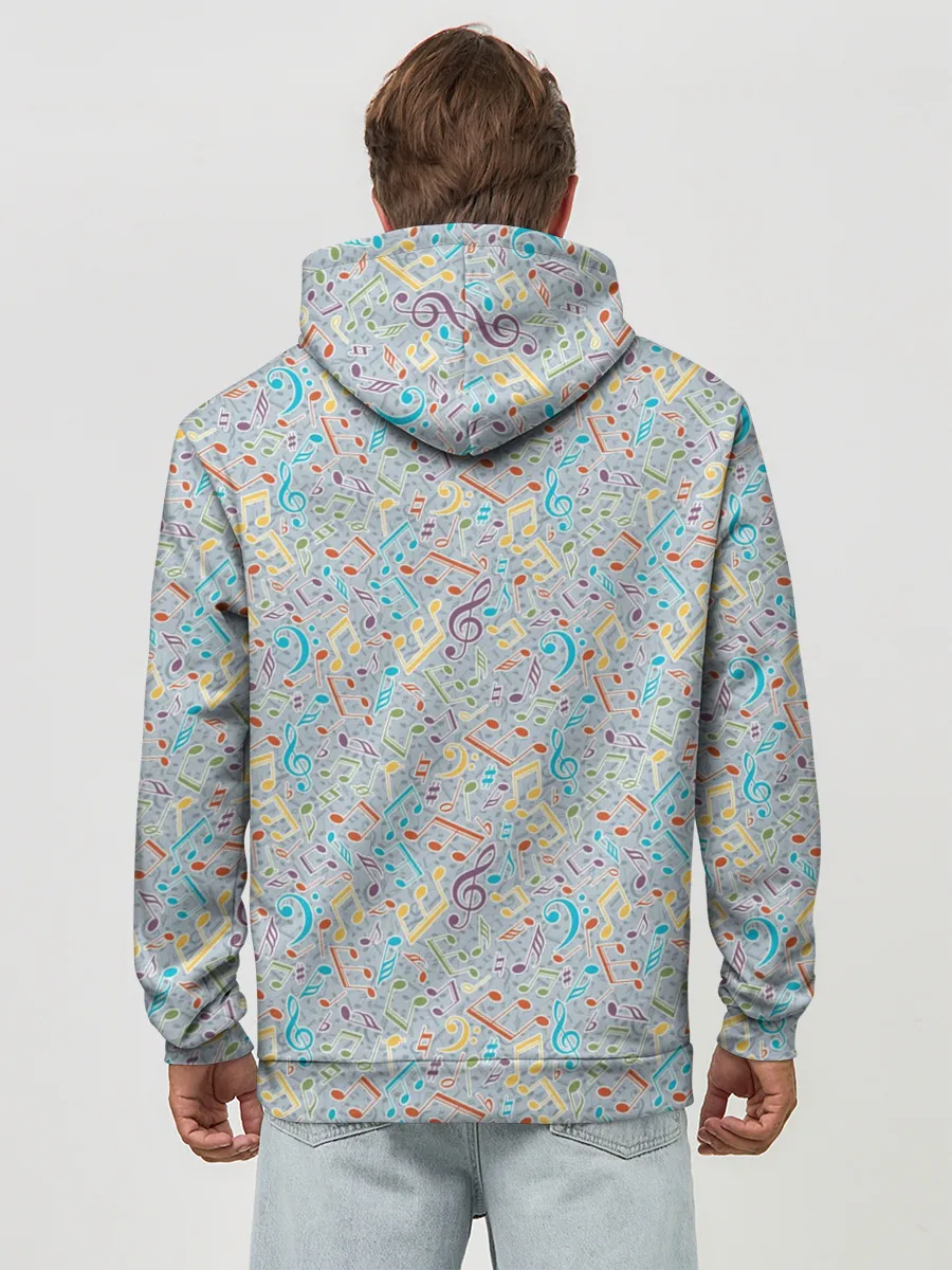 Худи мужской база хлопок / Музыкальные ноты