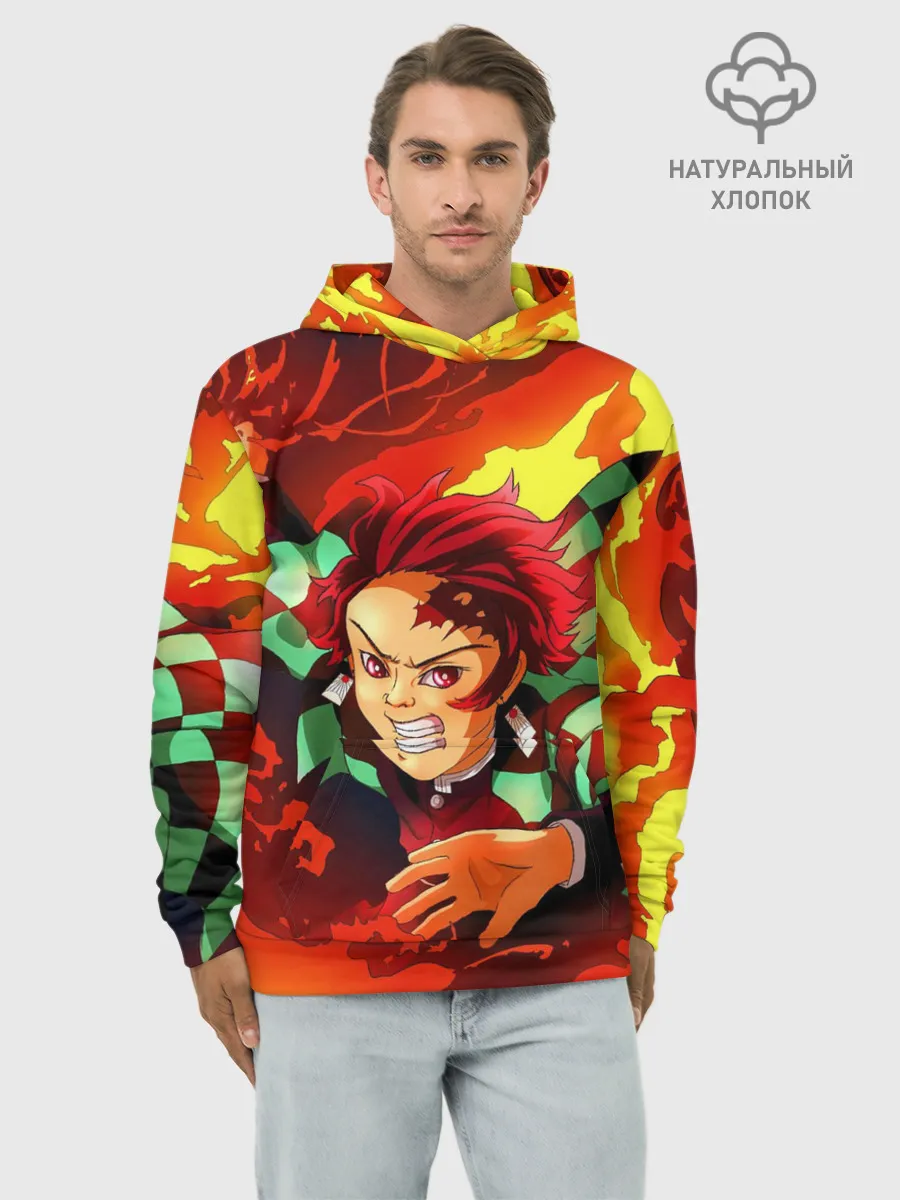 Худи мужской база хлопок / КЛИНОК РАССЕКАЮЩИЙ ДЕМОНОВ