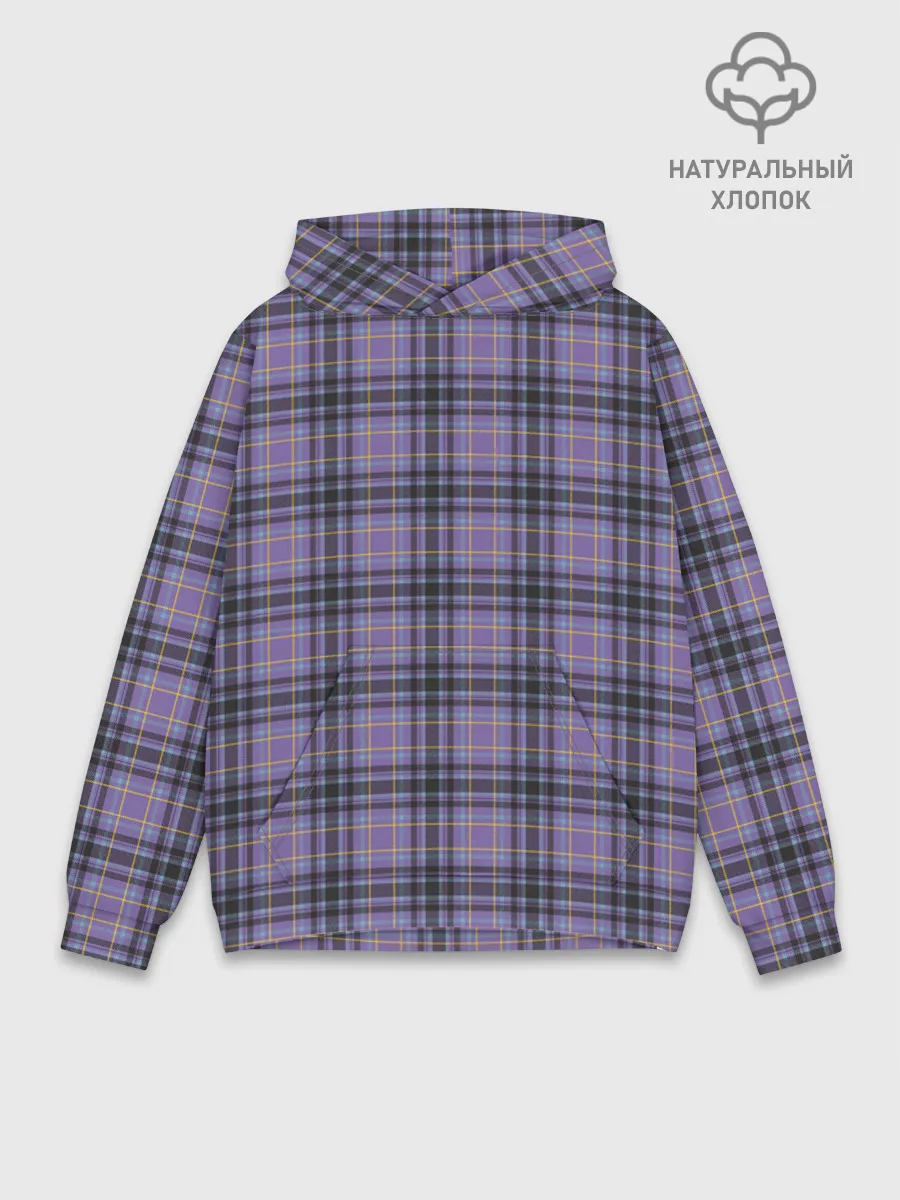 Худи мужской база хлопок / Узор в клетку