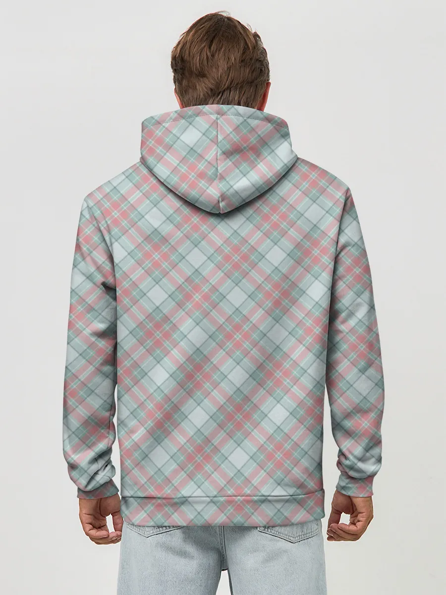 Худи мужской база хлопок / Узор в клетку