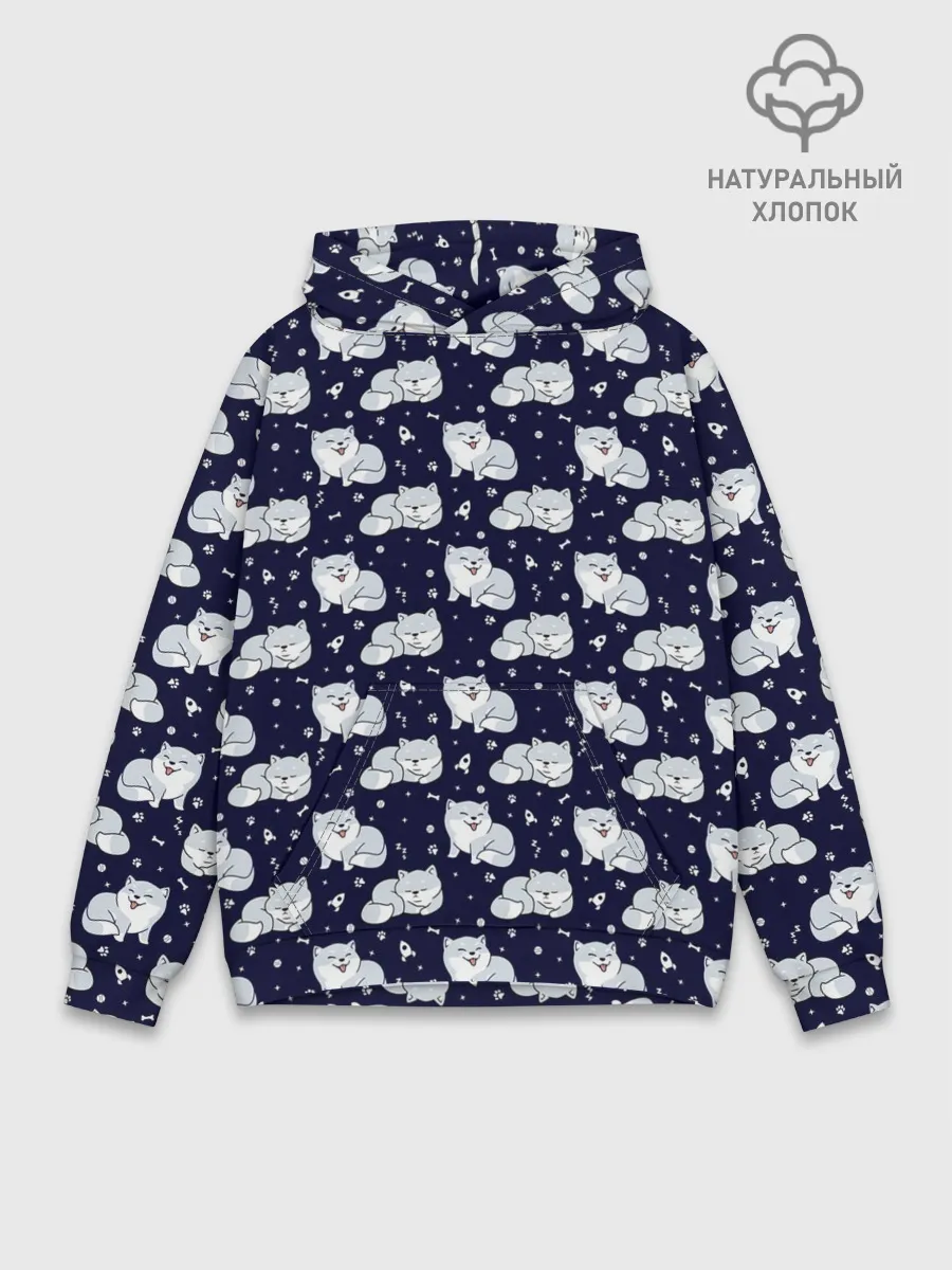 Худи мужской база хлопок / Милая Шиба Ину