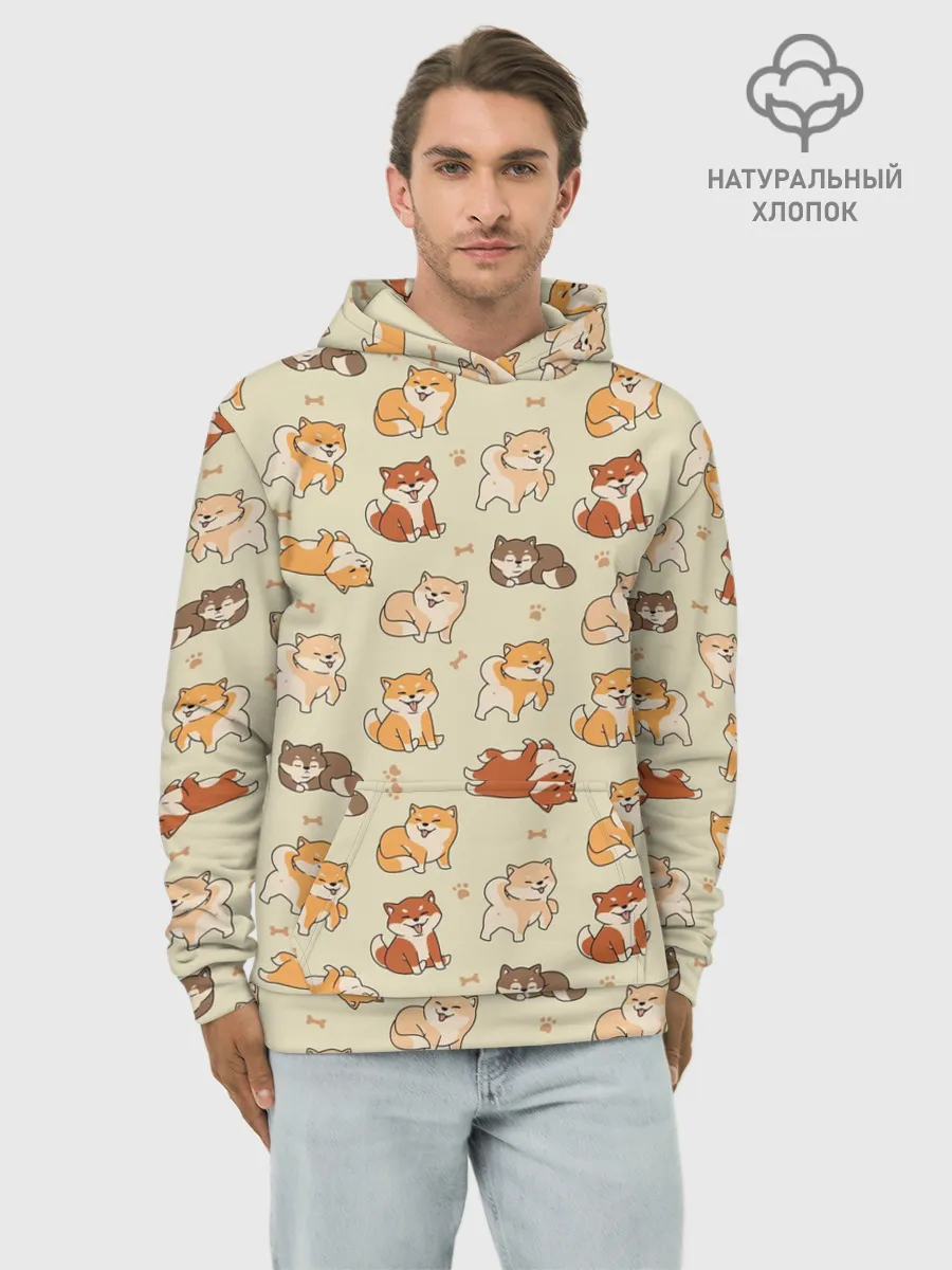 Худи мужской база хлопок / Шиба-Ину