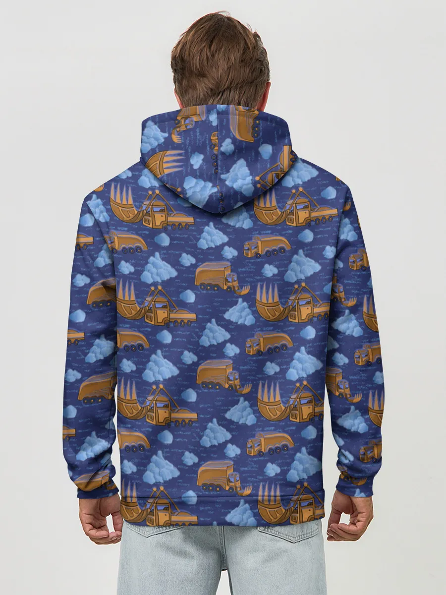 Худи мужской база хлопок / Весна, но все еще снежная.