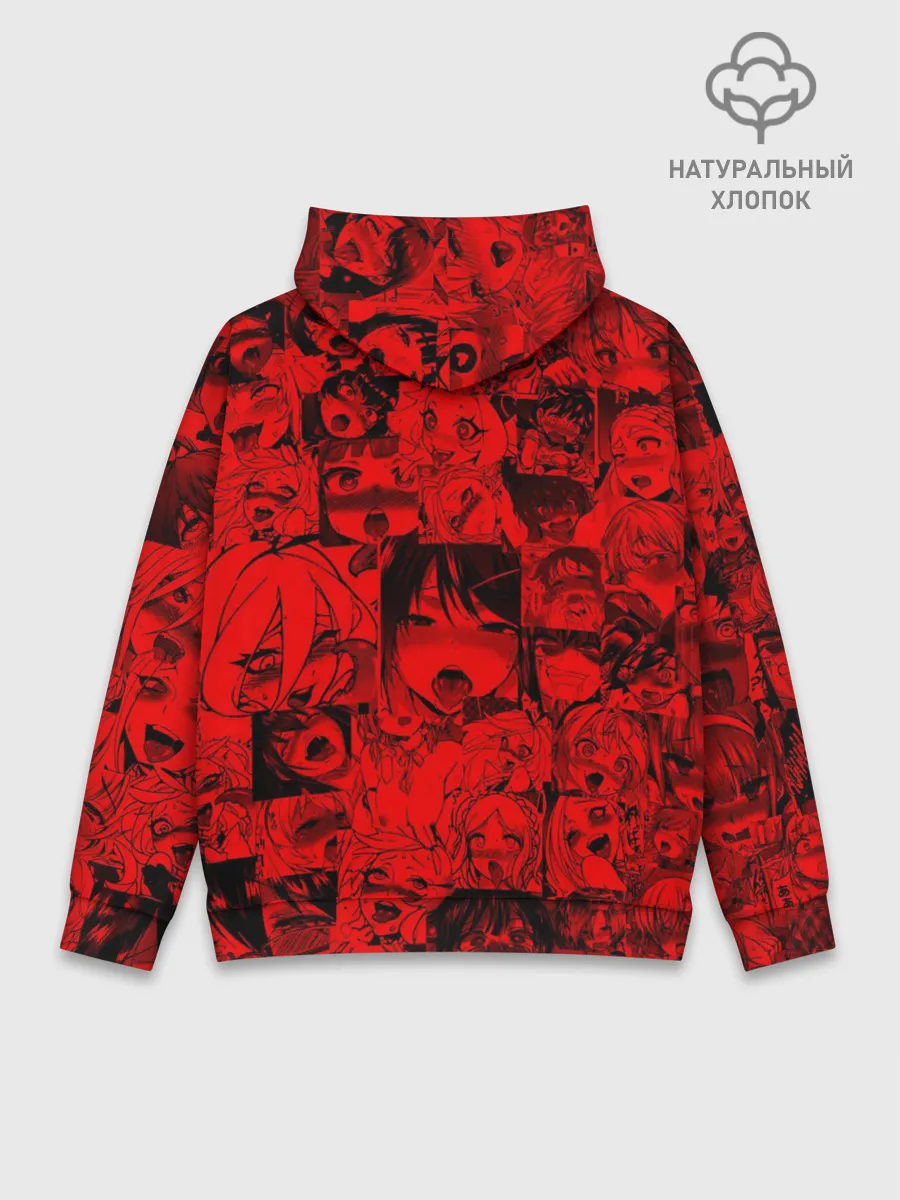 Худи мужской база хлопок / Ahegao red