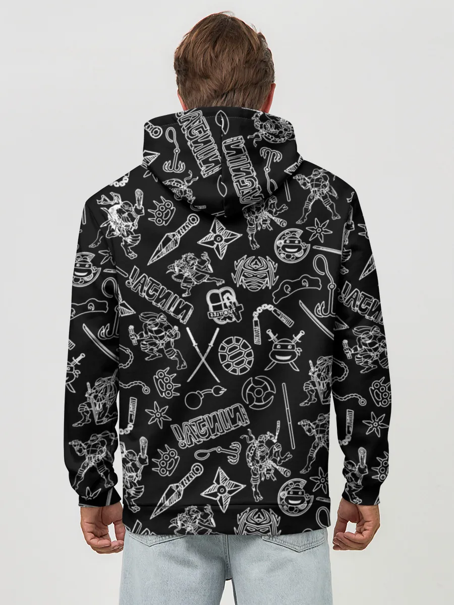 Худи мужской база хлопок / Нинздя Черепашки | LogoBombing