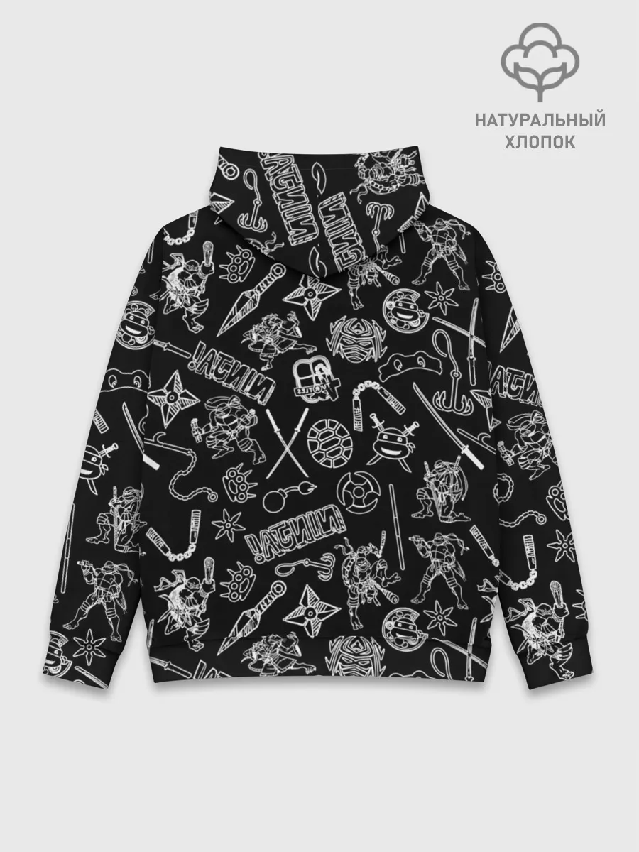 Худи мужской база хлопок / Нинздя Черепашки | LogoBombing