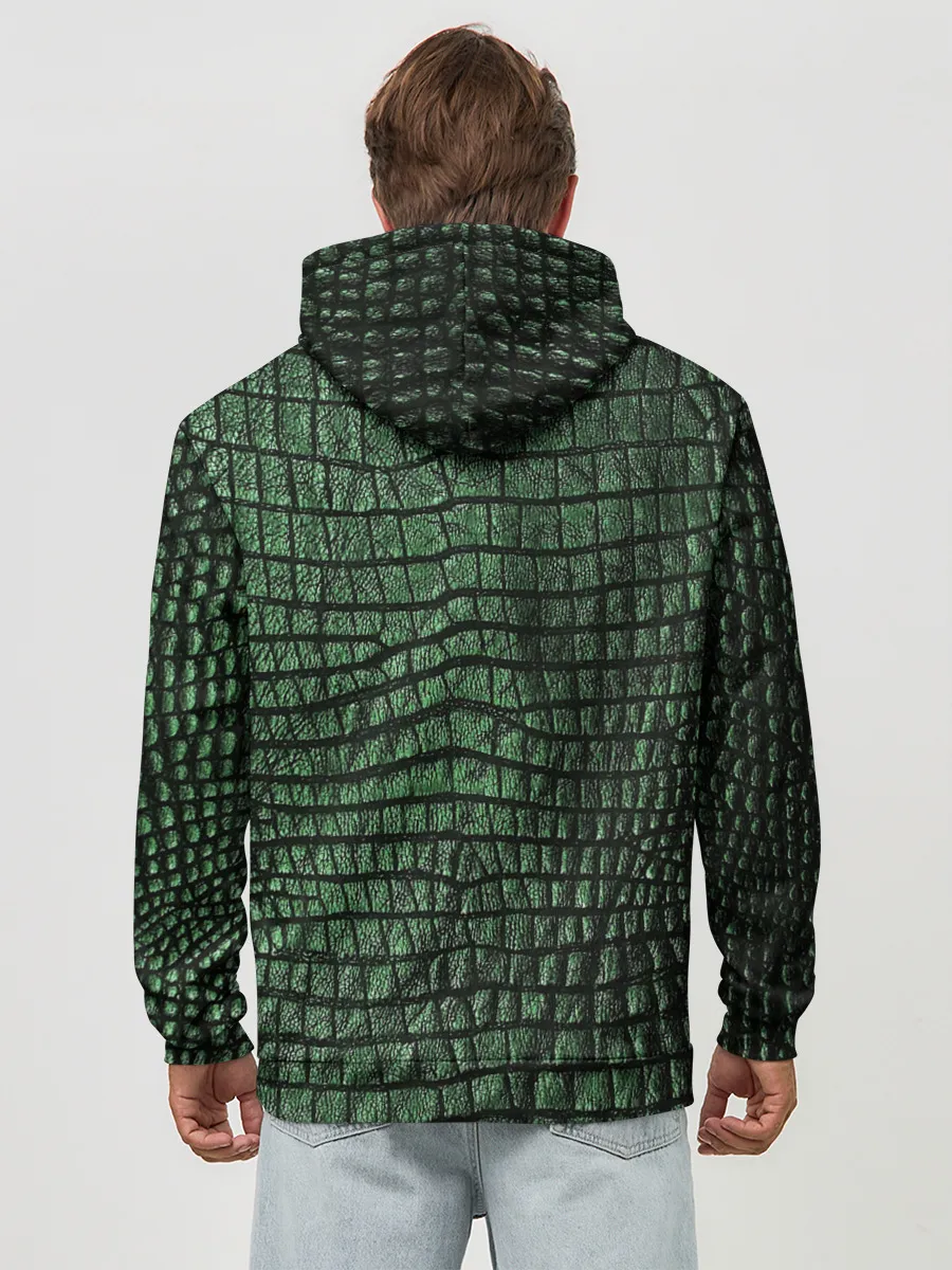 Худи мужской база хлопок / Кожа Крокодила