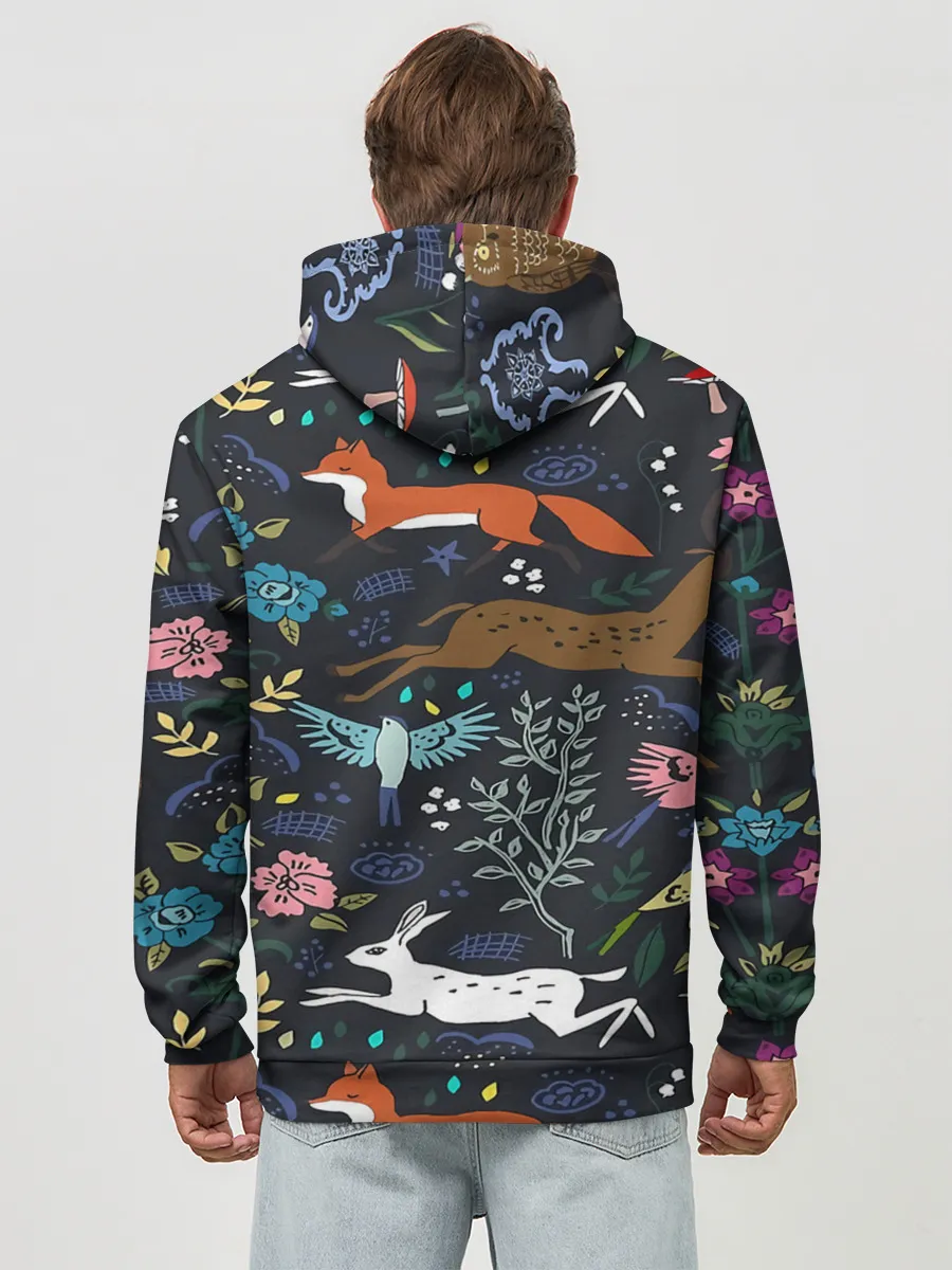 Худи мужской база хлопок / Звери и Природа