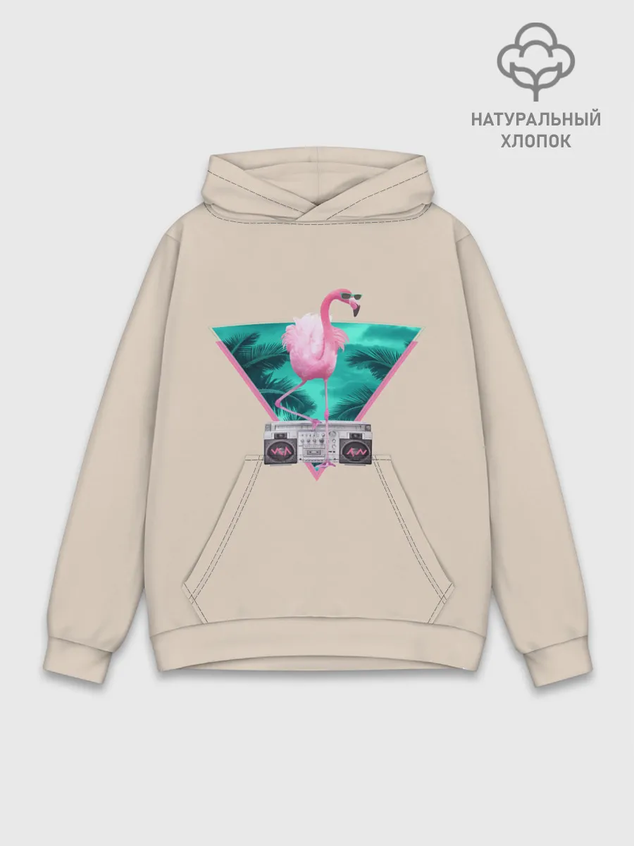 Худи мужской база хлопок / Фламинго