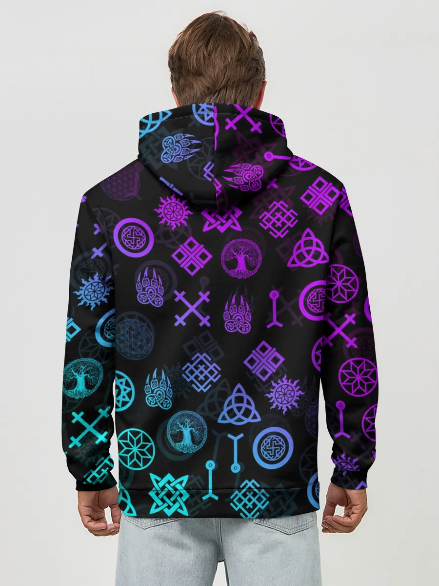 Худи мужской база хлопок / СЛАВЯНСКИЕ РУНЫ | ПАТТЕРН