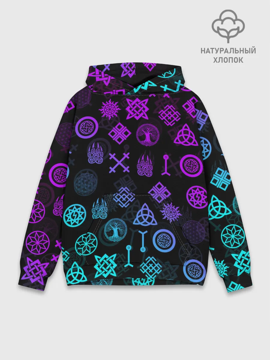 Худи мужской база хлопок / СЛАВЯНСКИЕ РУНЫ | ПАТТЕРН