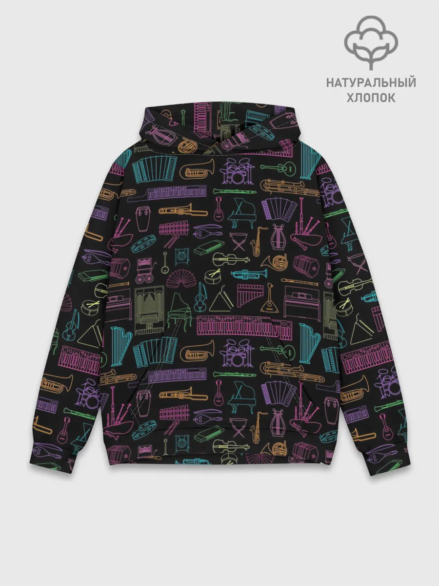 Худи мужской база хлопок / Музыкальные Инструменты