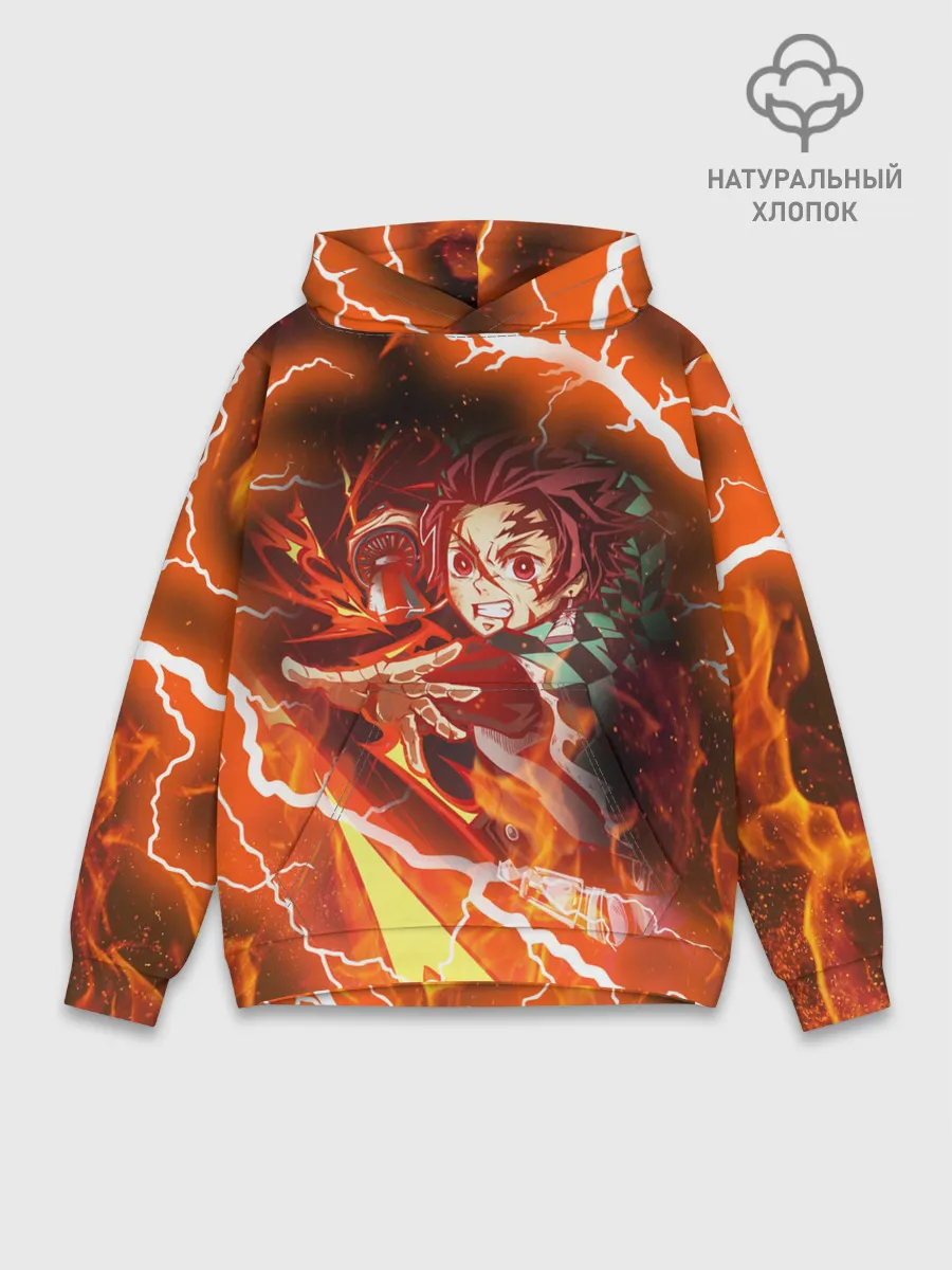 Худи мужской база хлопок / КЛИНОК РАССЕКАЮЩИЙ ДЕМОНОВ