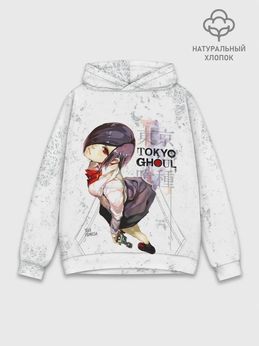 Худи мужской база хлопок / Тоука Киришима в школьной форме