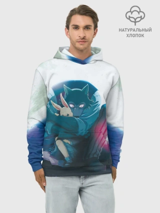 Худи мужской база хлопок / Легоси Хару крупный принт