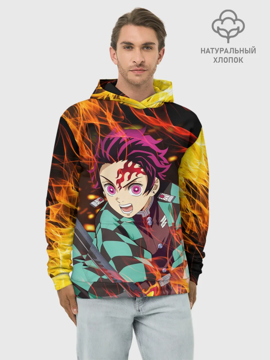 Худи мужской база хлопок / КЛИНОК РАССЕКАЮЩИЙ ДЕМОНОВ