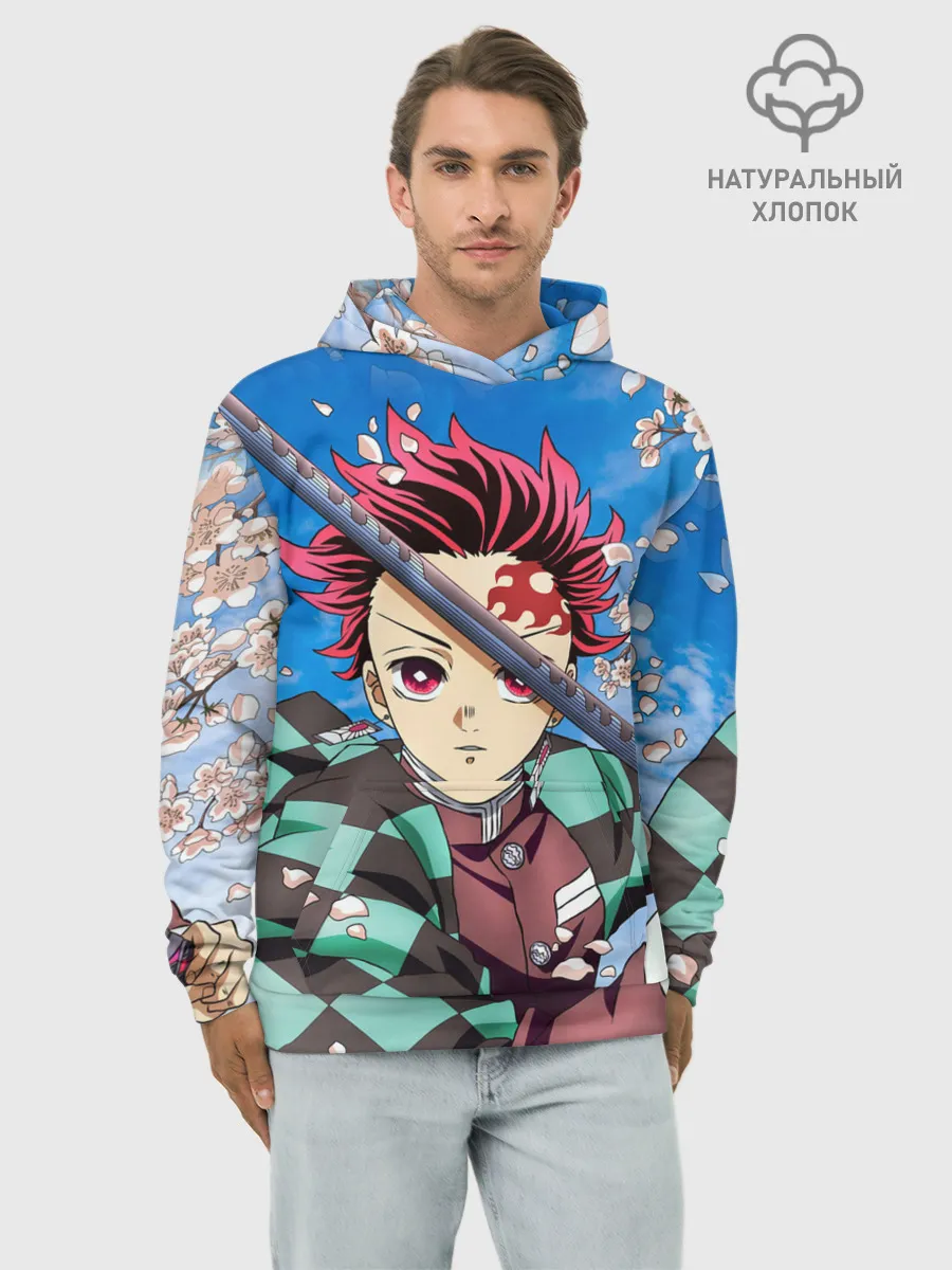 Худи мужской база хлопок / КЛИНОК РАССЕКАЮЩИЙ ДЕМОНОВ