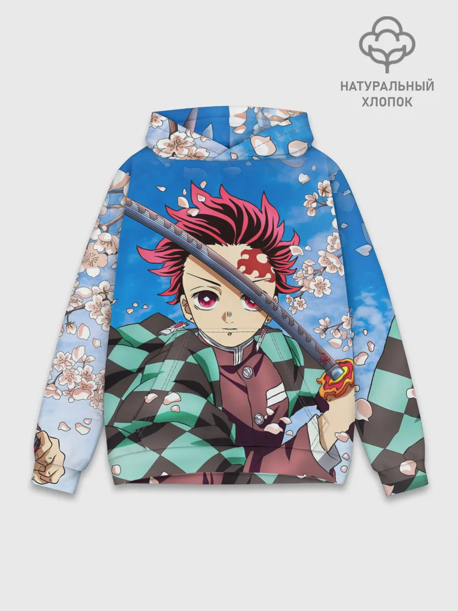 Худи мужской база хлопок / КЛИНОК РАССЕКАЮЩИЙ ДЕМОНОВ