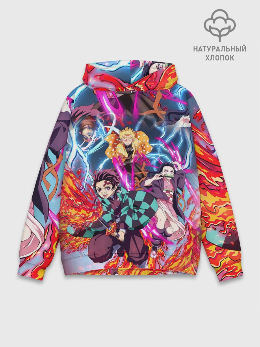 Худи мужской база хлопок / КЛИНОК РАССЕКАЮЩИЙ ДЕМОНОВ