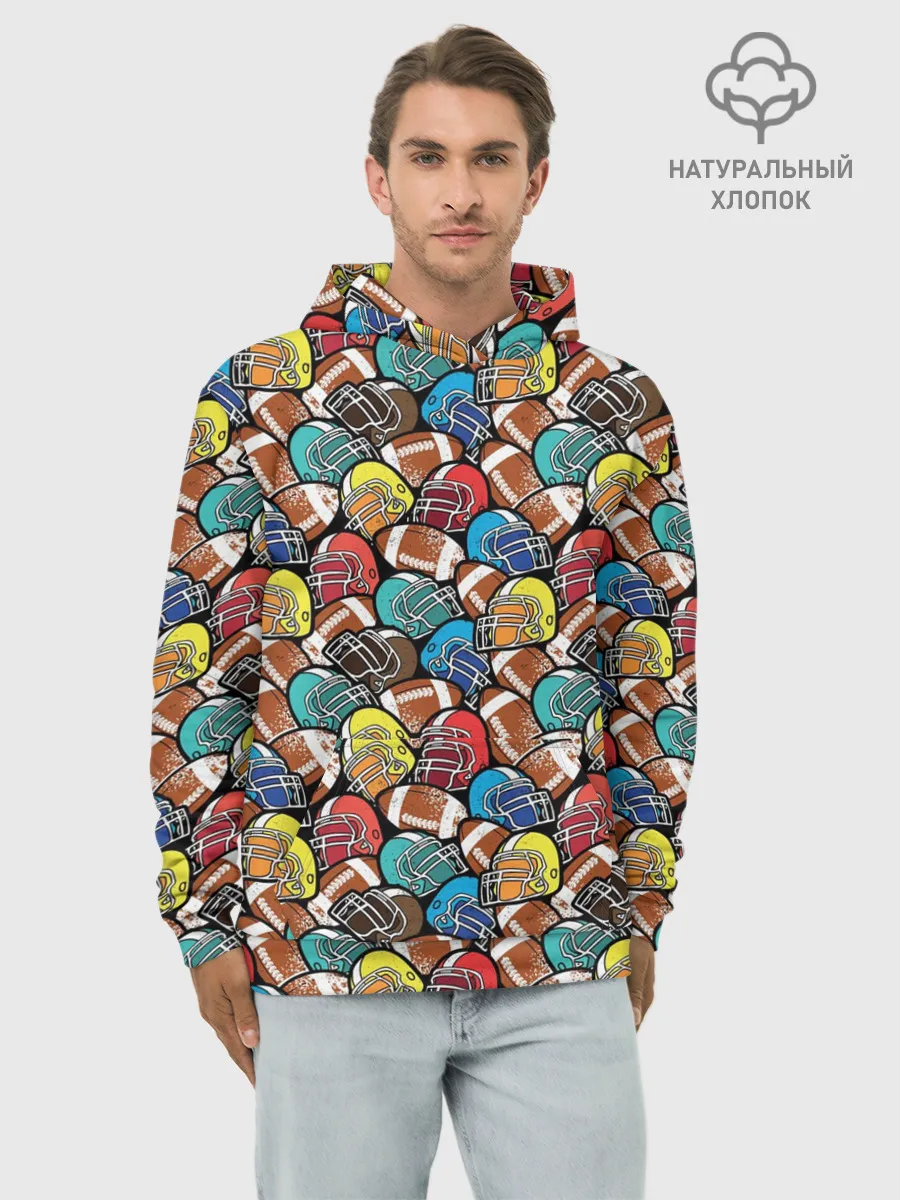 Худи мужской база хлопок / Американский Футбол