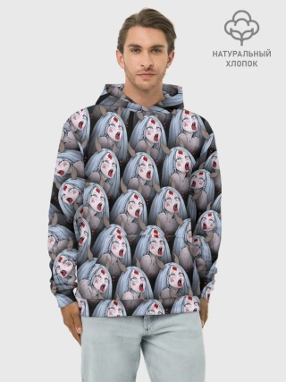 Худи мужской база хлопок / Kaguya Ahegao