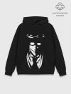 Худи мужской база хлопок / Черно-белый Алукард