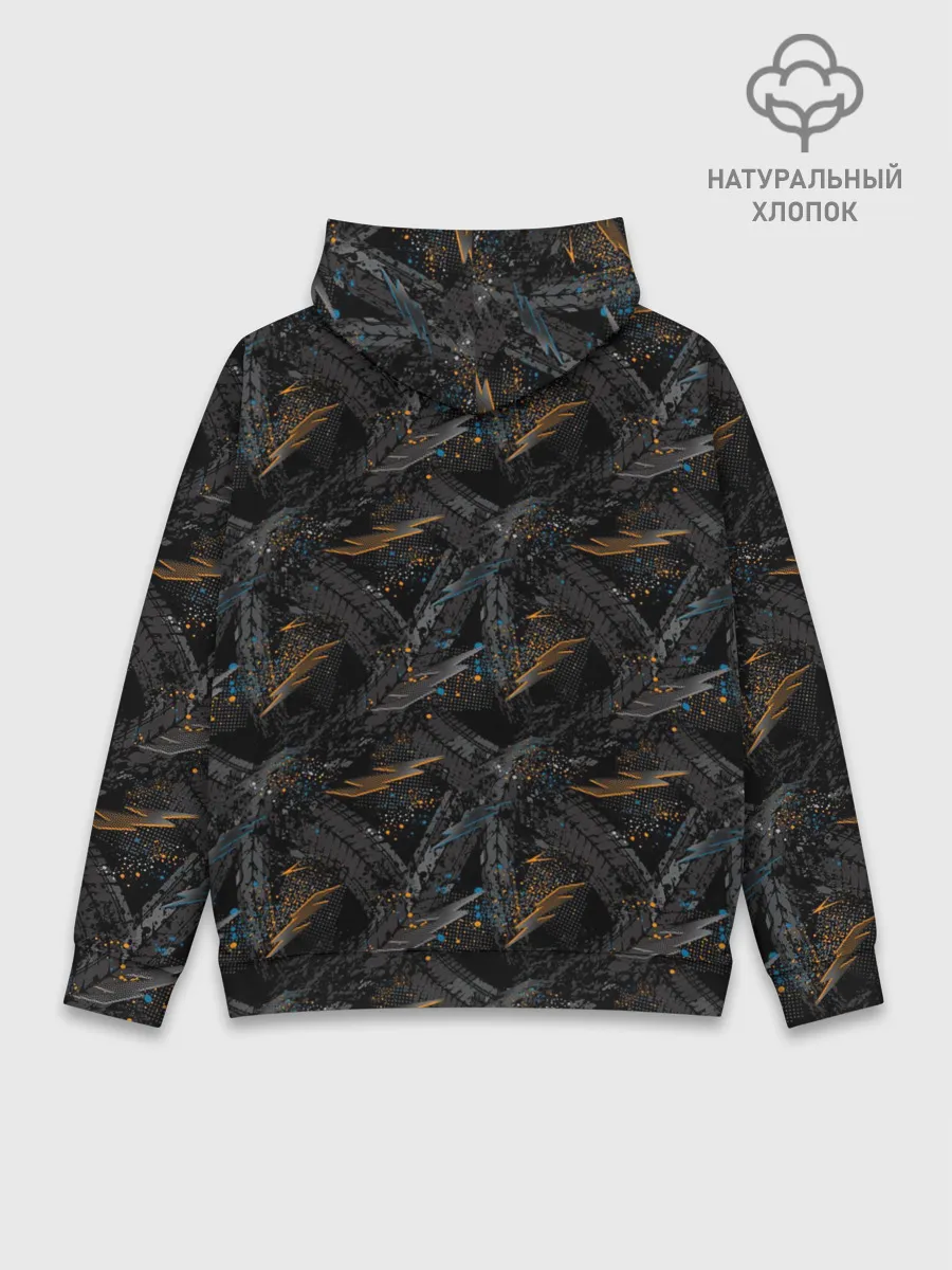 Худи мужской база хлопок / Следы шин велосипеда