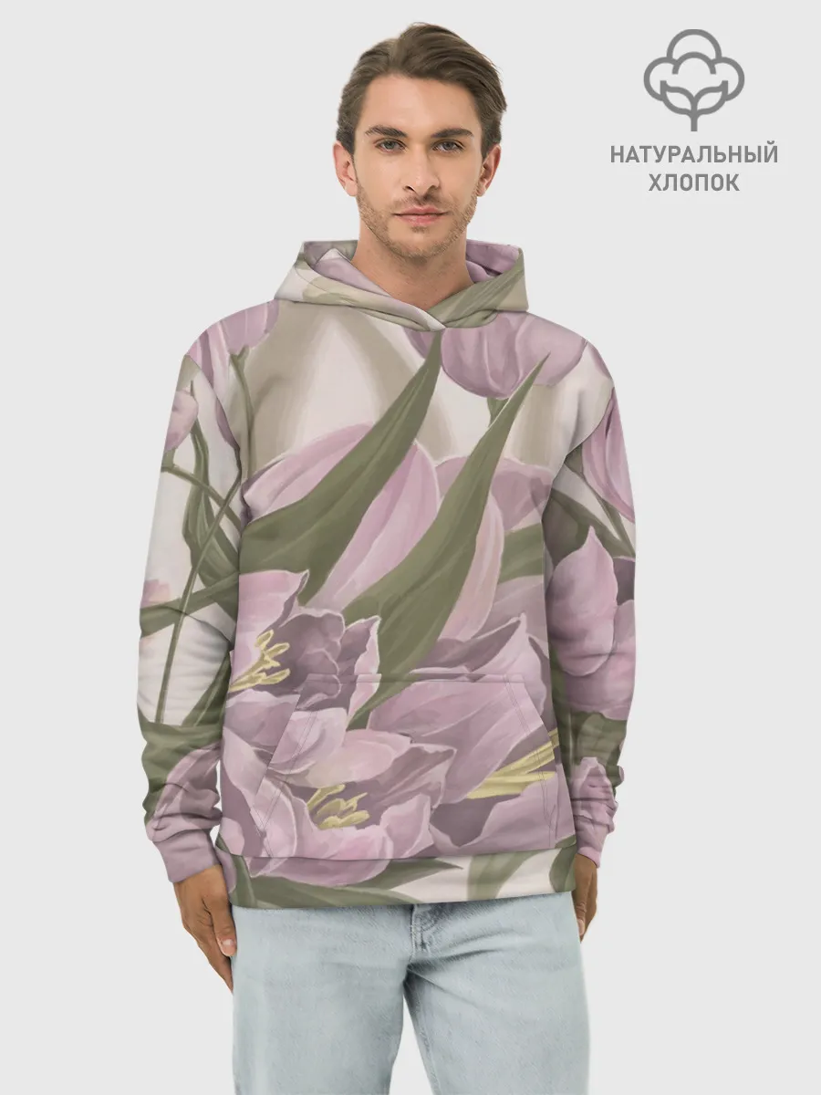 Худи мужской база хлопок / Сахарный розовый