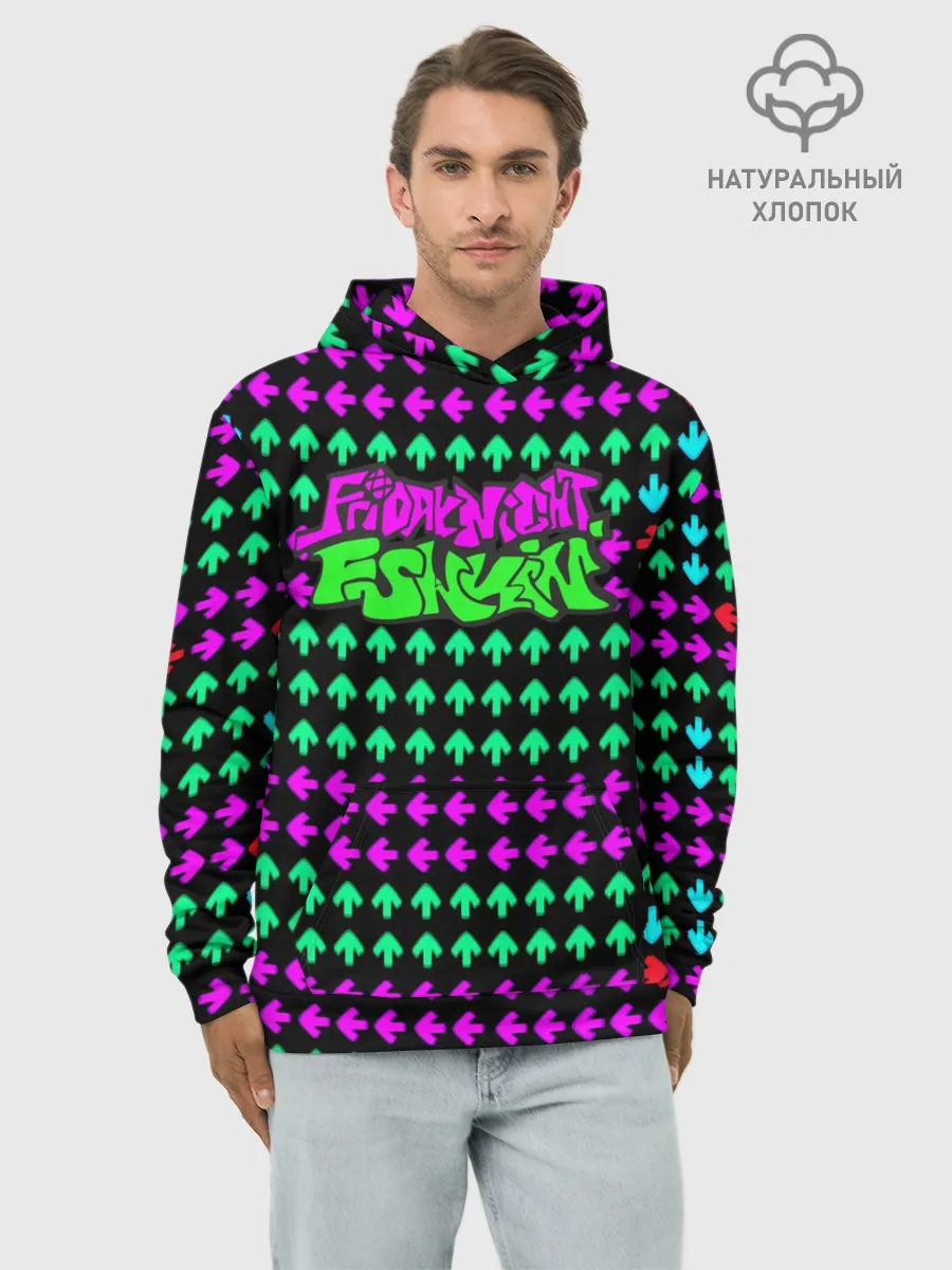 Худи мужской база хлопок / Неон Friday Night Funkin