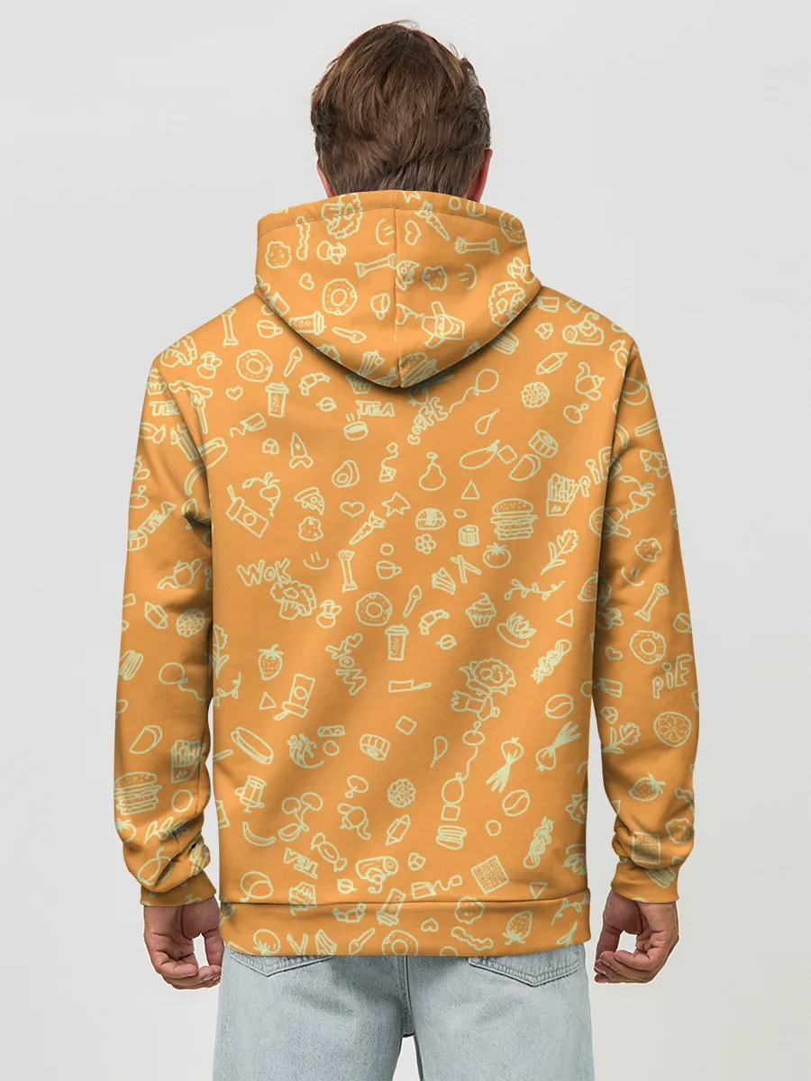 Худи мужской база хлопок / оранжевая еда