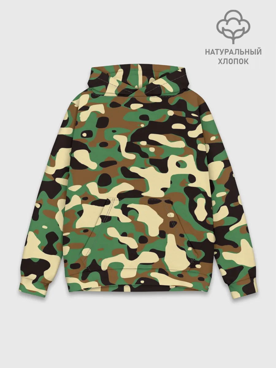 Худи мужской база хлопок / Камуфляж
