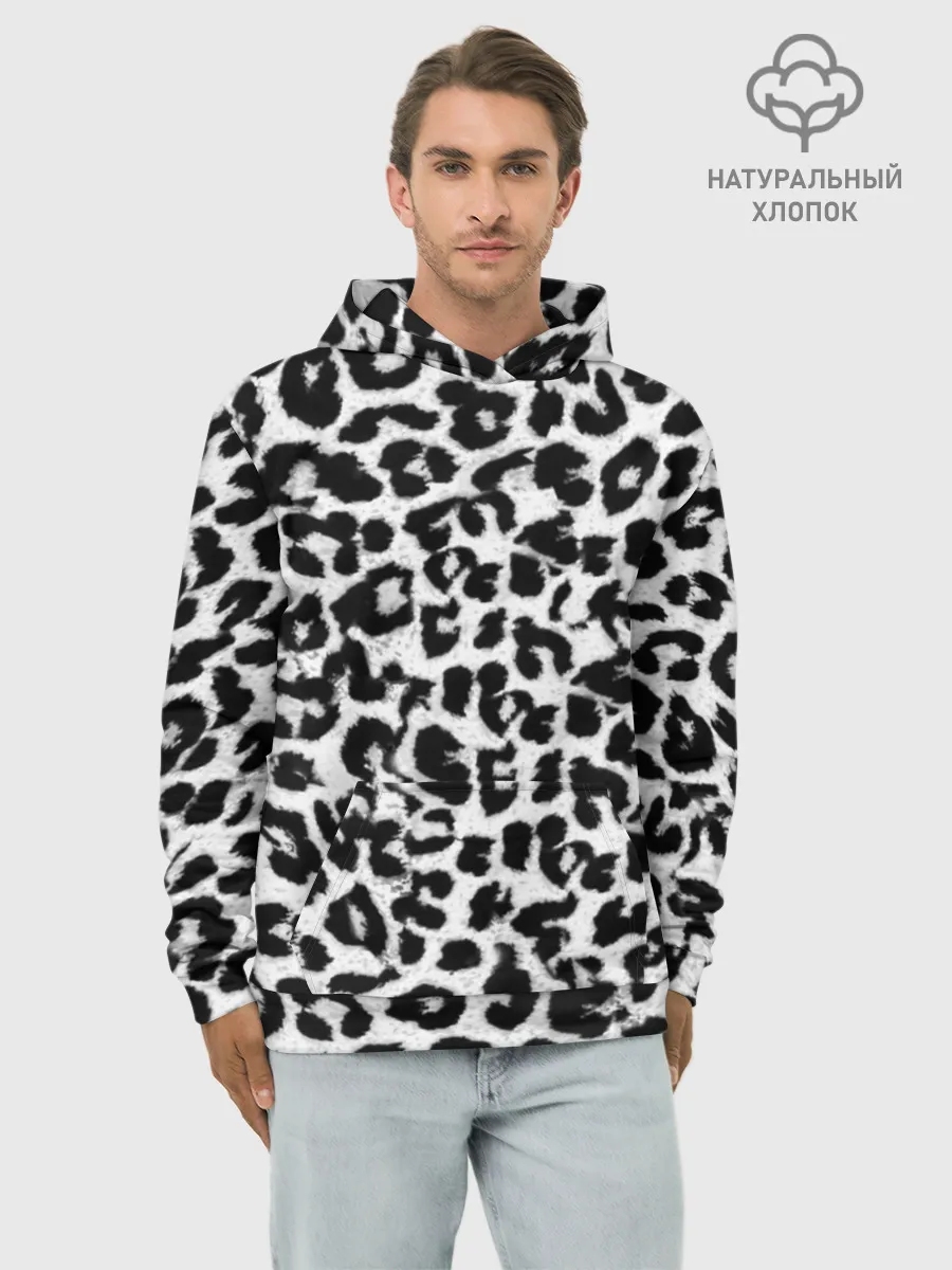 Худи мужской база хлопок / Снежный Барс