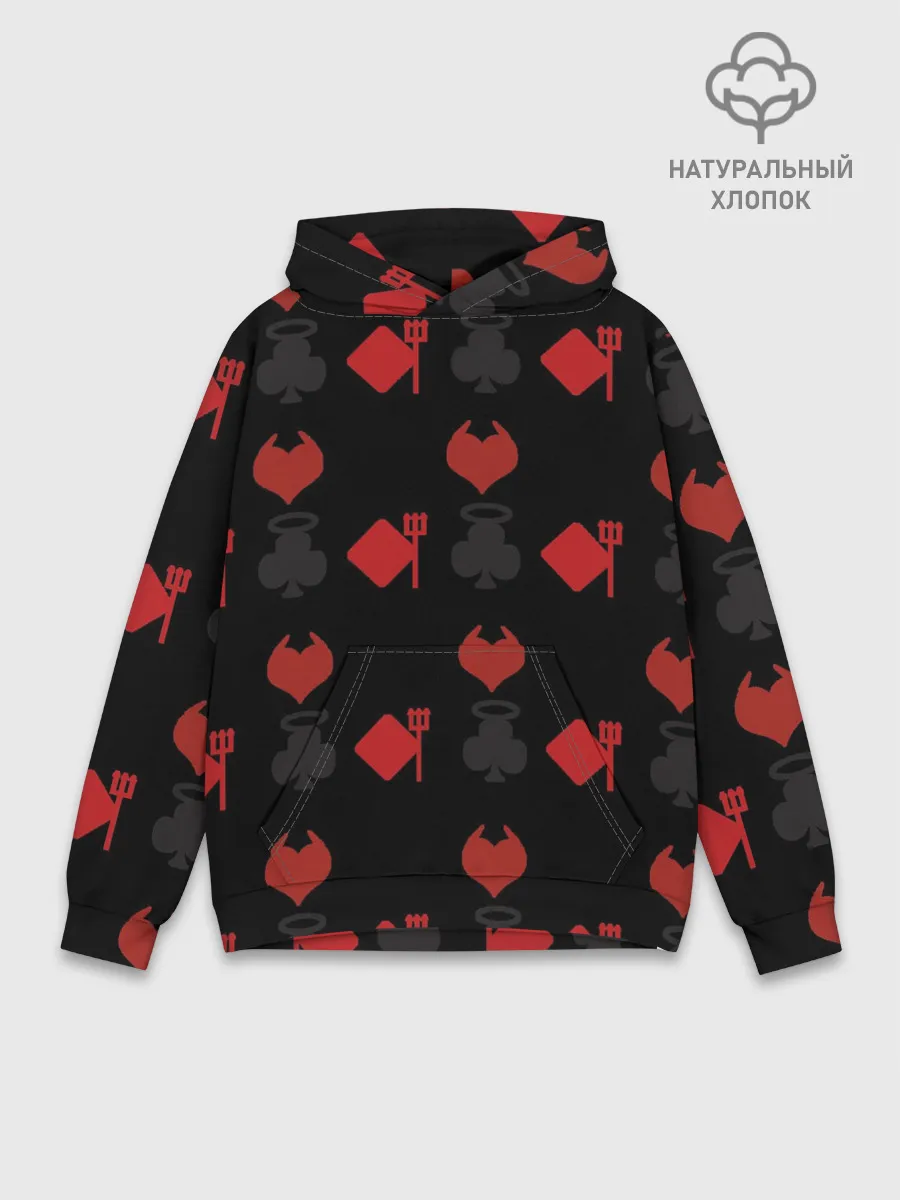 Худи мужской база хлопок / Карточные масти