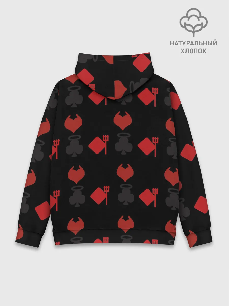 Худи мужской база хлопок / Карточные масти