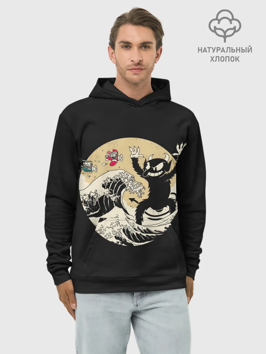 Худи мужской база хлопок / CUPHEAD | RETRO WAVE