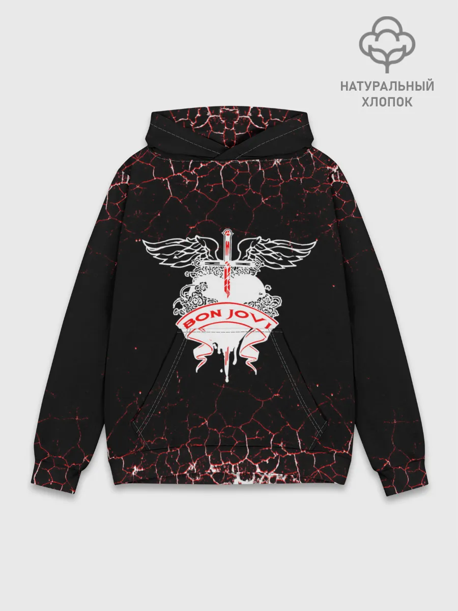 Худи мужской база хлопок / bon jovi