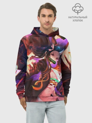 Худи мужской база хлопок / Незуко рог